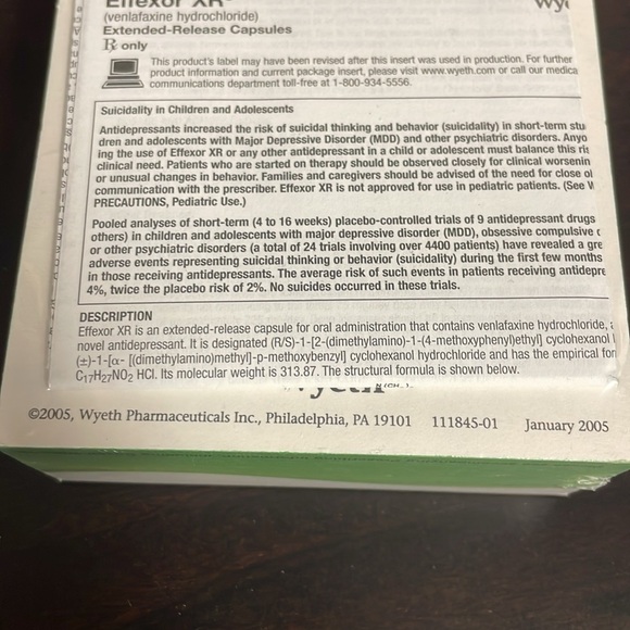 Effexor XR Notepad with Green Edge Sticky Notes 2005 Vintage Sealed NOS NWT - Picture 4 of 4